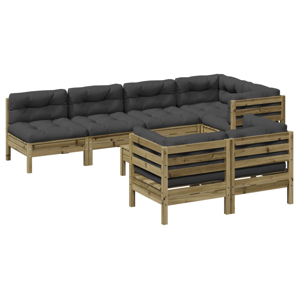 8-dijelni set vrtnih sofa s jastucima od impregnirane borovine