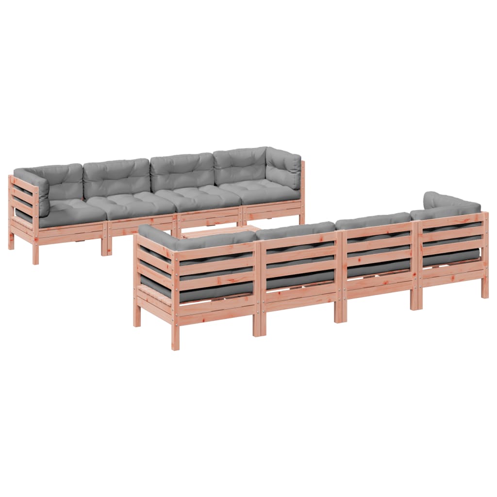 9-dijelni set vrtnih sofa s jastucima masivno drvo duglazije