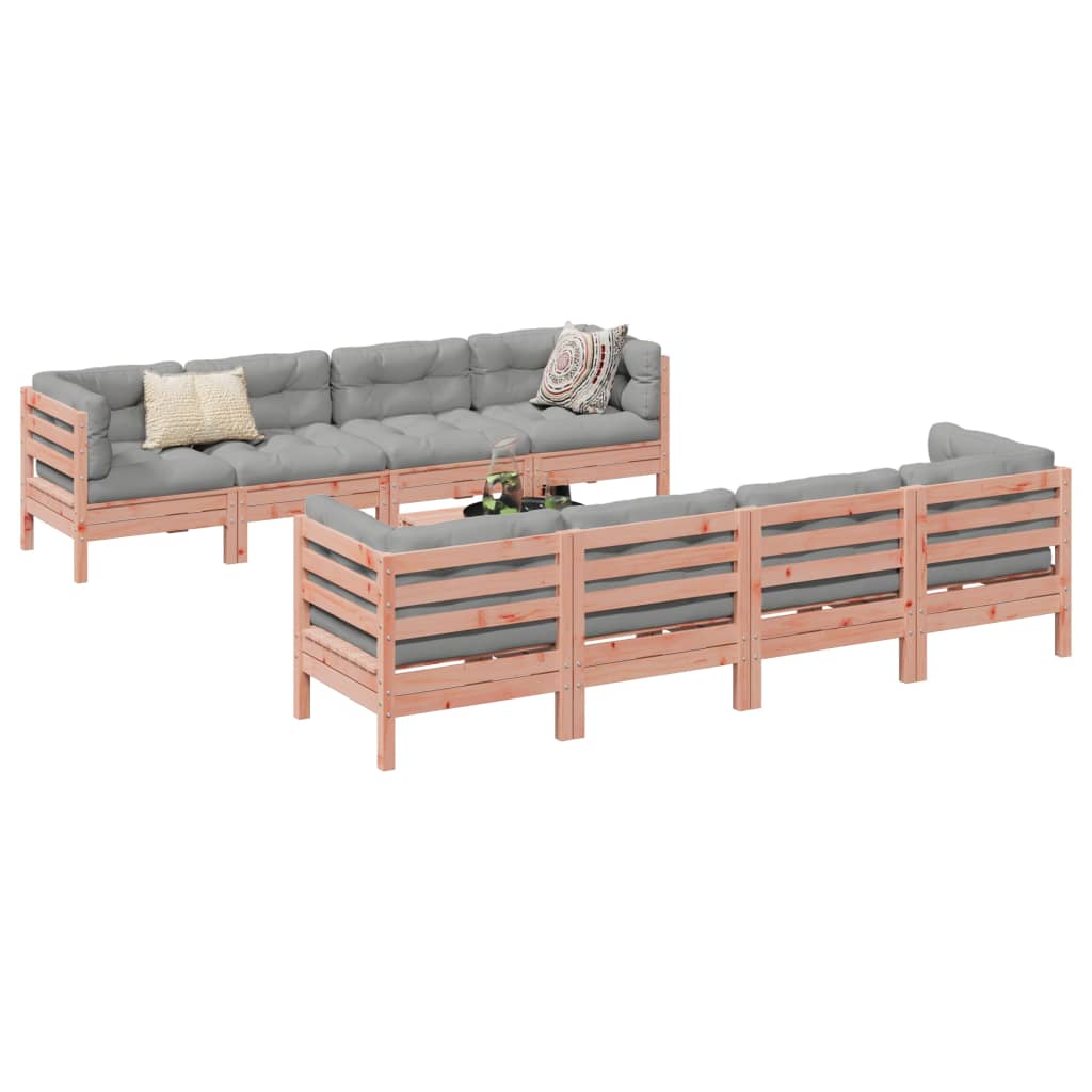 9-dijelni set vrtnih sofa s jastucima masivno drvo duglazije