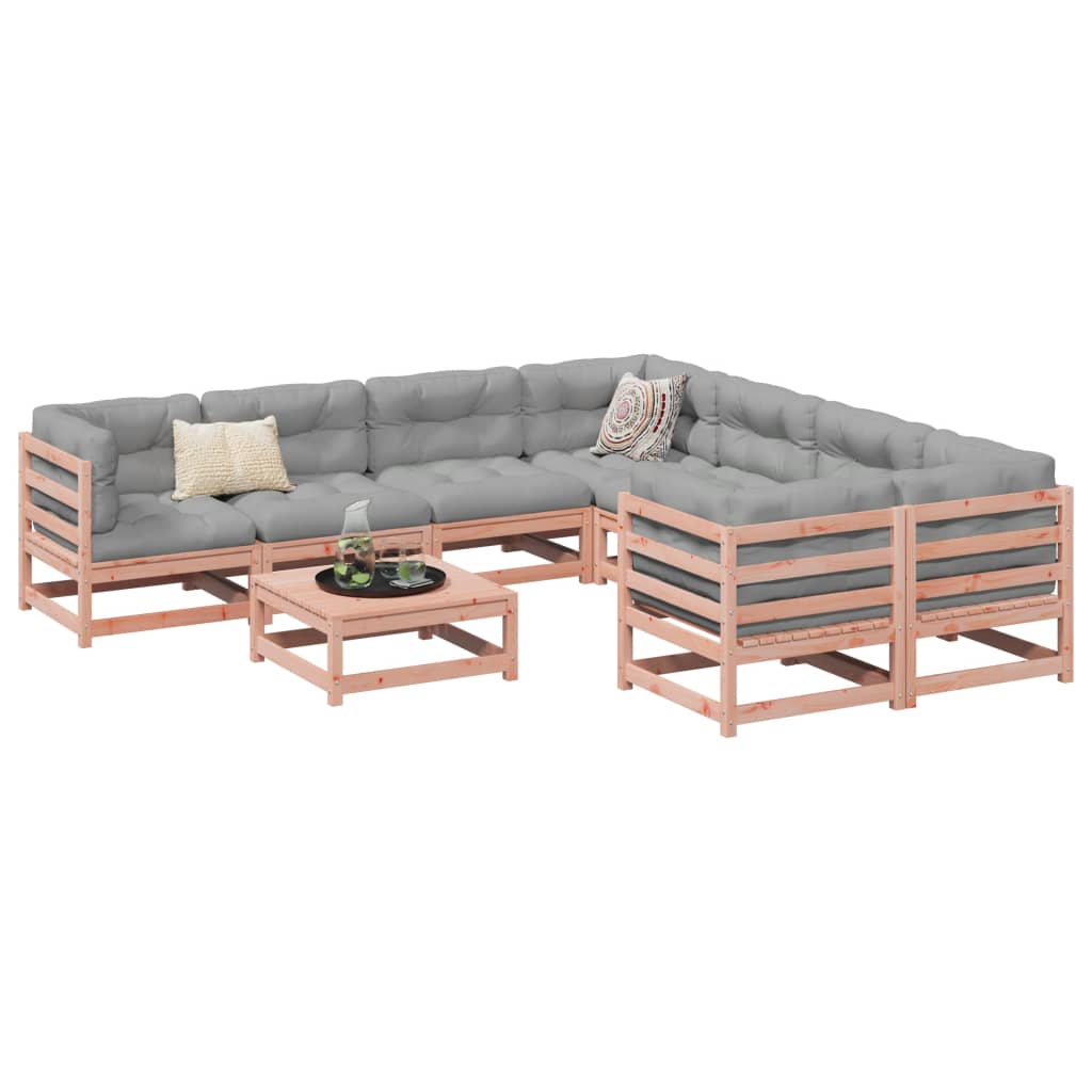 9-dijelni set vrtnih sofa od masivne duglazije i jelovine