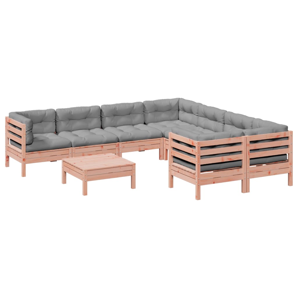 9-dijelni set vrtnih sofa s jastucima masivno drvo duglazije