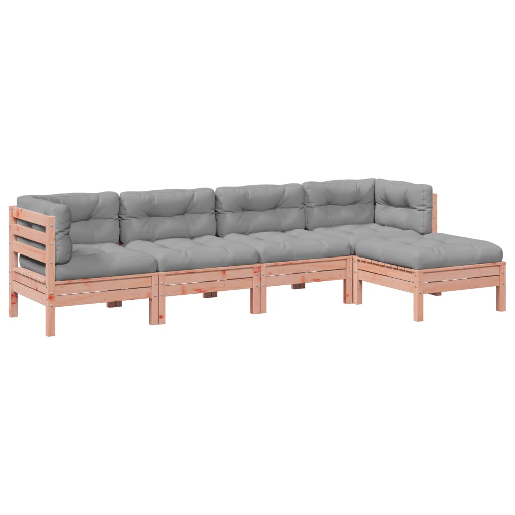 5-dijelni set vrtnih sofa s jastucima masivno drvo duglazije