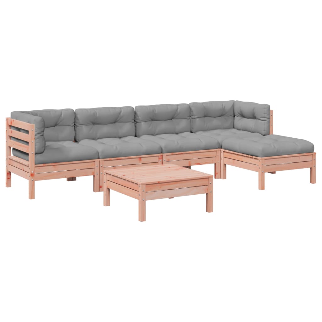 6-dijelni set vrtnih sofa od masivne duglazije s jastucima