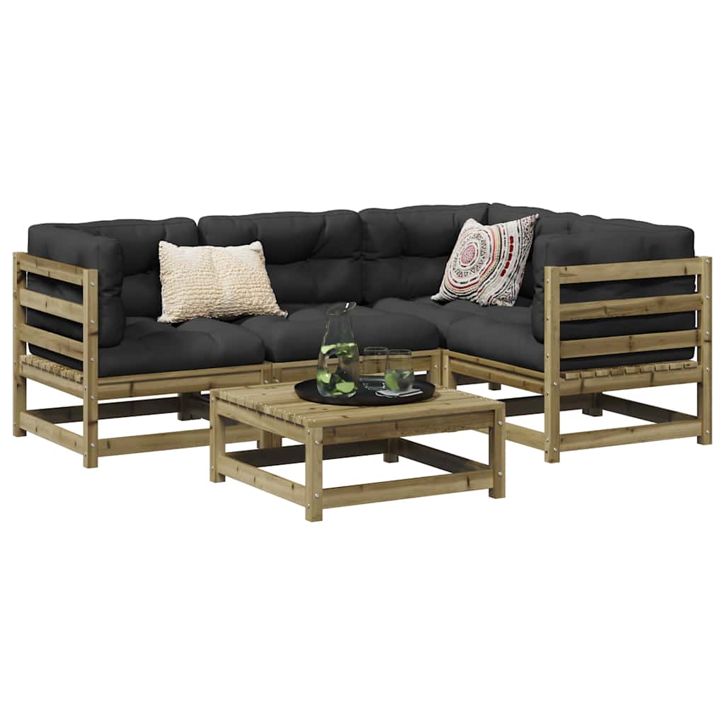 5-dijelni set vrtnih sofa od impregnirane borovine
