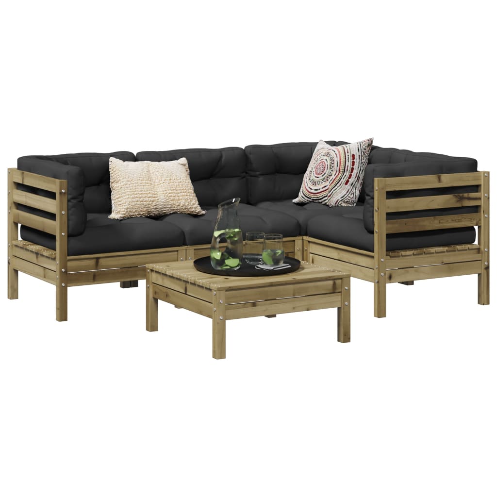 5-dijelni set vrtnih sofa s jastucima od impregnirane borovine
