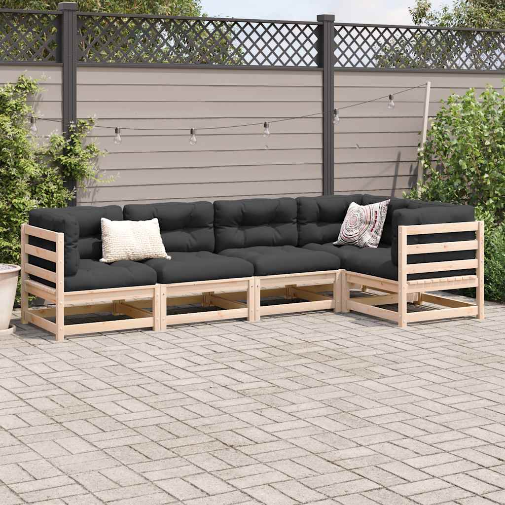 5-dijelni set vrtnih sofa od masivne borovine