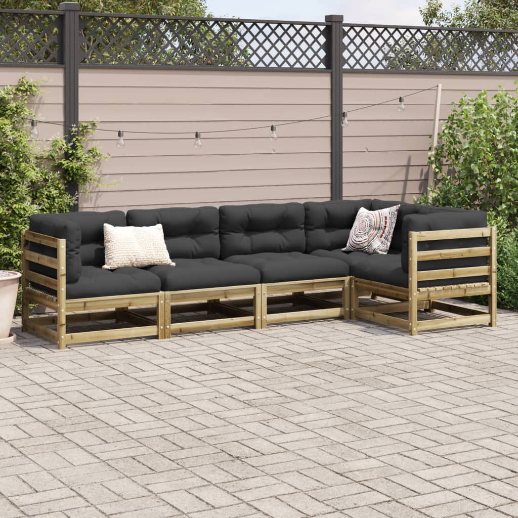 5-dijelni set vrtnih sofa od impregnirane borovine
