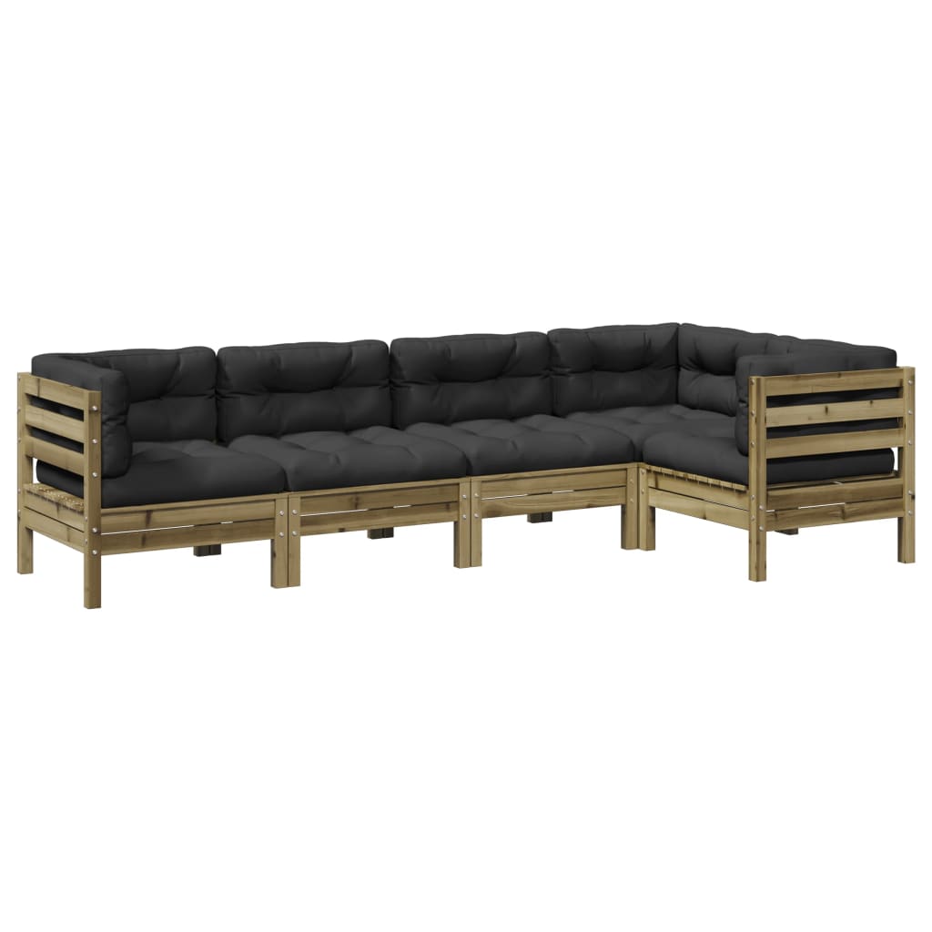 5-dijelni set vrtnih sofa s jastucima od impregnirane borovine