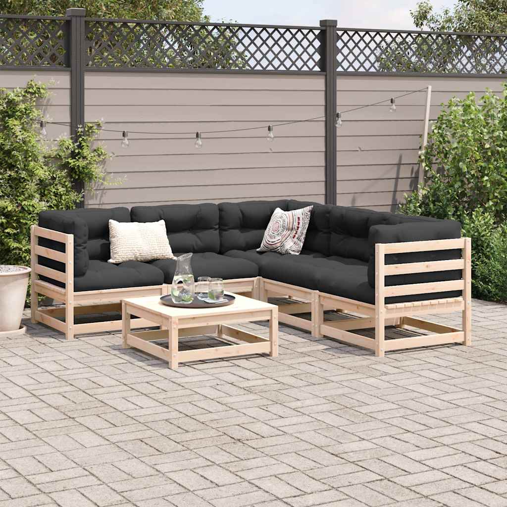 6-dijelni set vrtnih sofa od masivne borovine