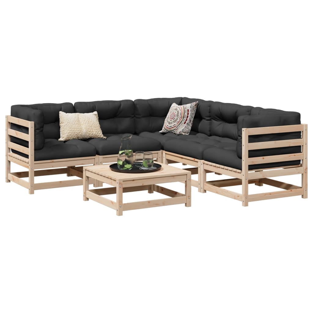 6-dijelni set vrtnih sofa od masivne borovine