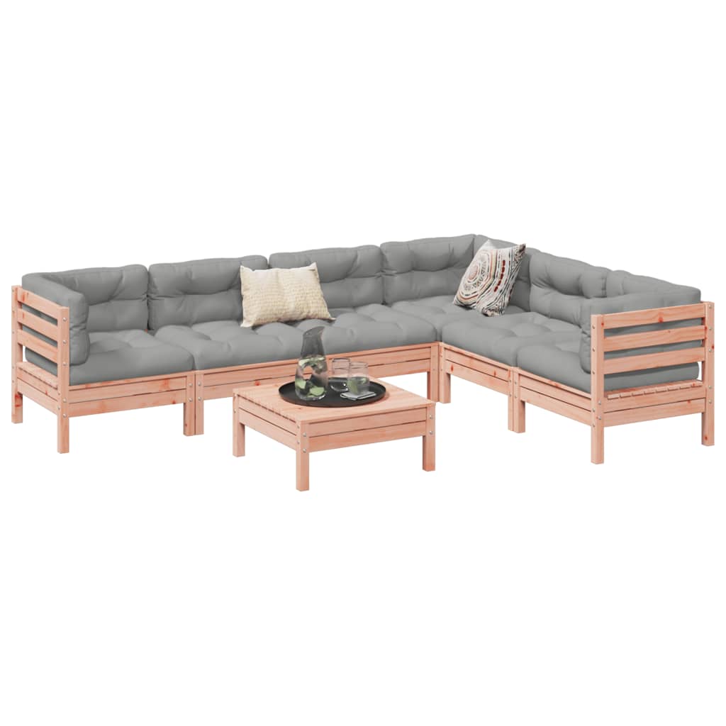 7-dijelni set vrtnih sofa s jastucima masivno drvo duglazije