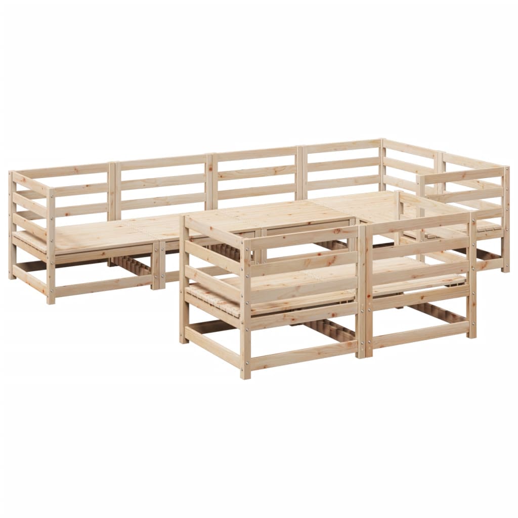 7-dijelni set vrtnih sofa od masivne borovine