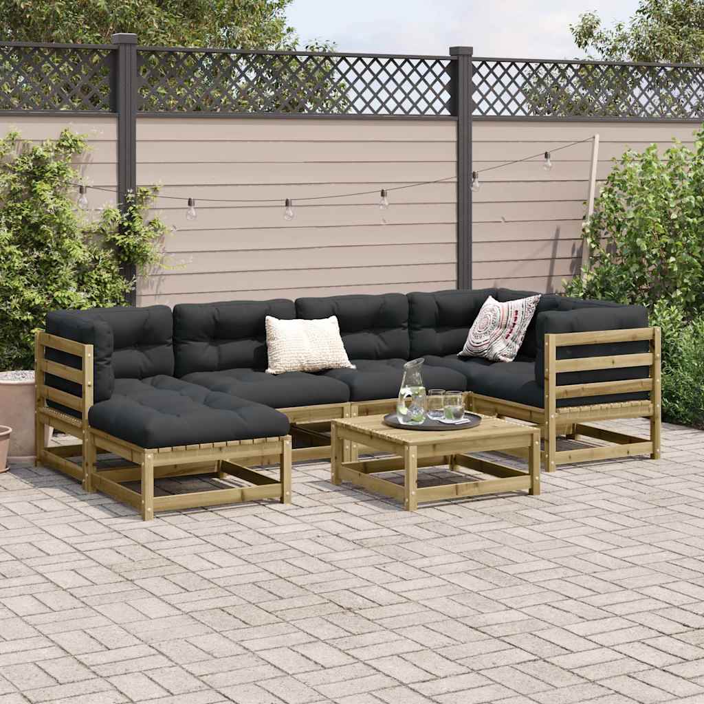 7-dijelni set vrtnih sofa od impregnirane borovine