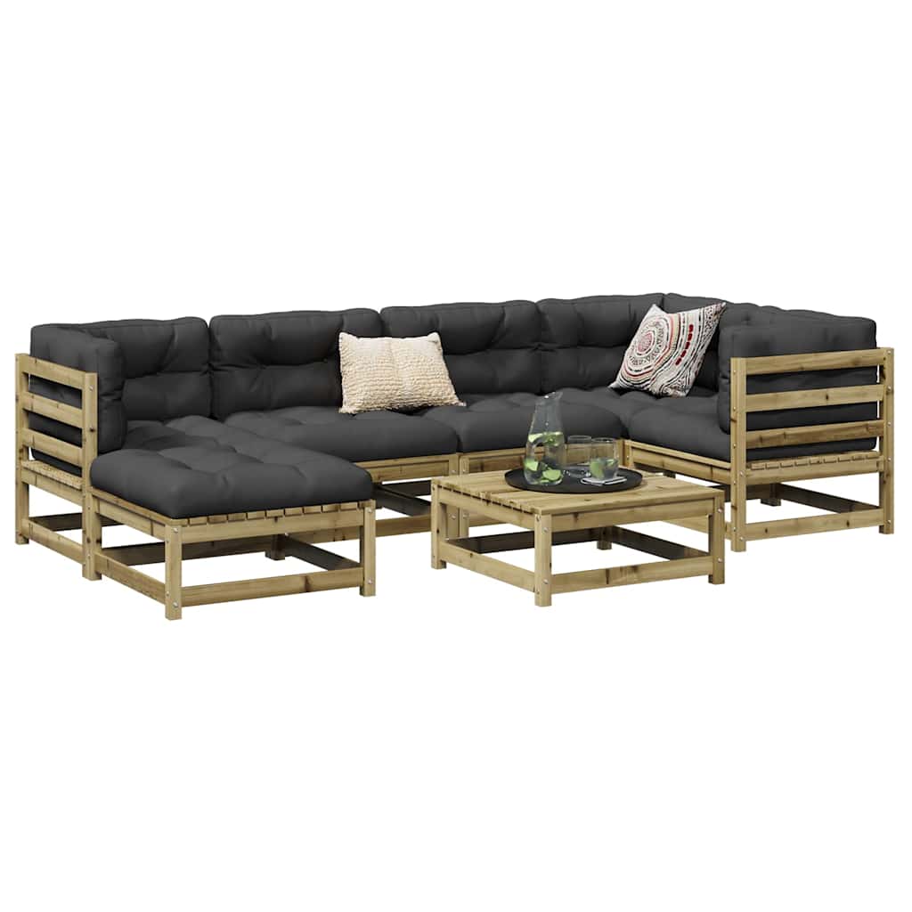 7-dijelni set vrtnih sofa od impregnirane borovine