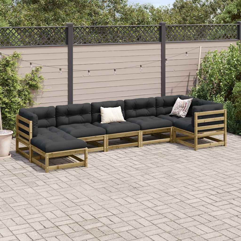 7-dijelni set vrtnih sofa od impregnirane borovine