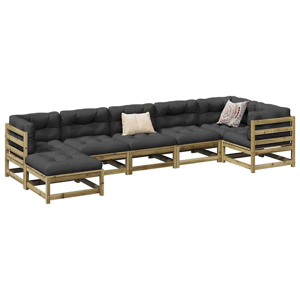 7-dijelni set vrtnih sofa od impregnirane borovine