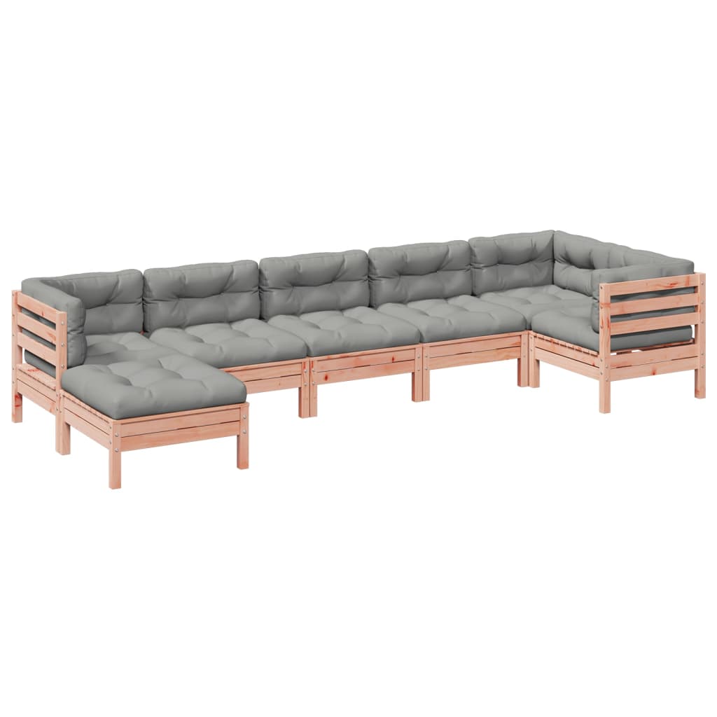 7-dijelni set vrtnih sofa s jastucima masivno drvo duglazije
