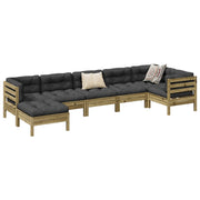 7-dijelni set vrtnih sofa od impregnirane borovine s jastucima