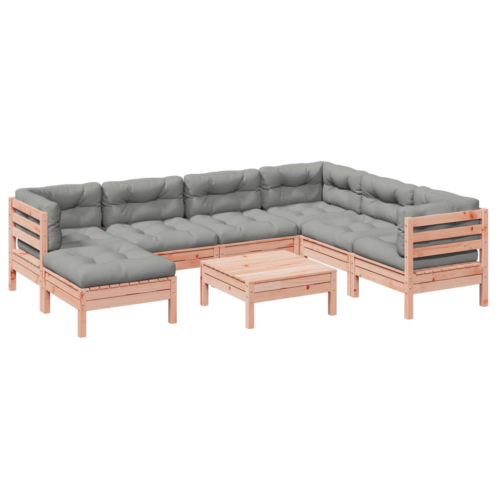 8-dijelni set vrtnih sofa s jastucima masivno drvo duglazije