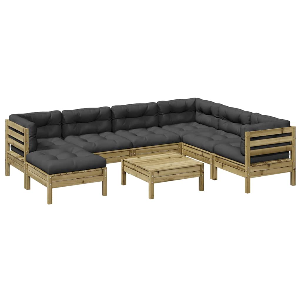 8-dijelni set vrtnih sofa s jastucima od impregnirane borovine