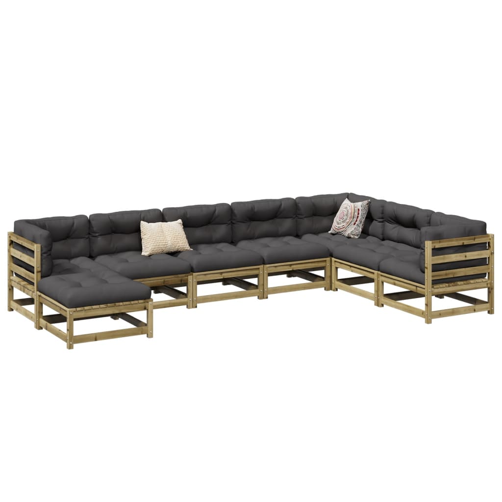 8-dijelni set vrtnih sofa od impregnirane borovine