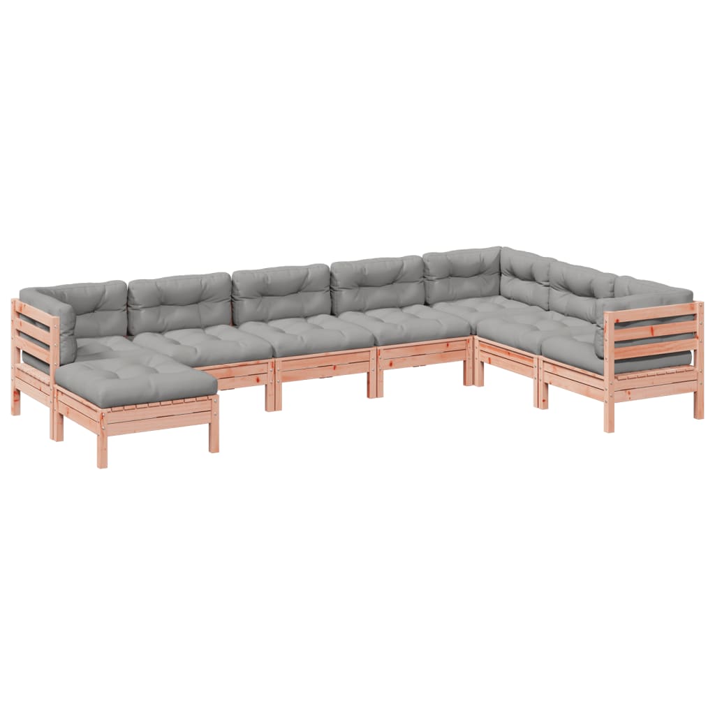 8-dijelni set vrtnih sofa s jastucima masivno drvo duglazije