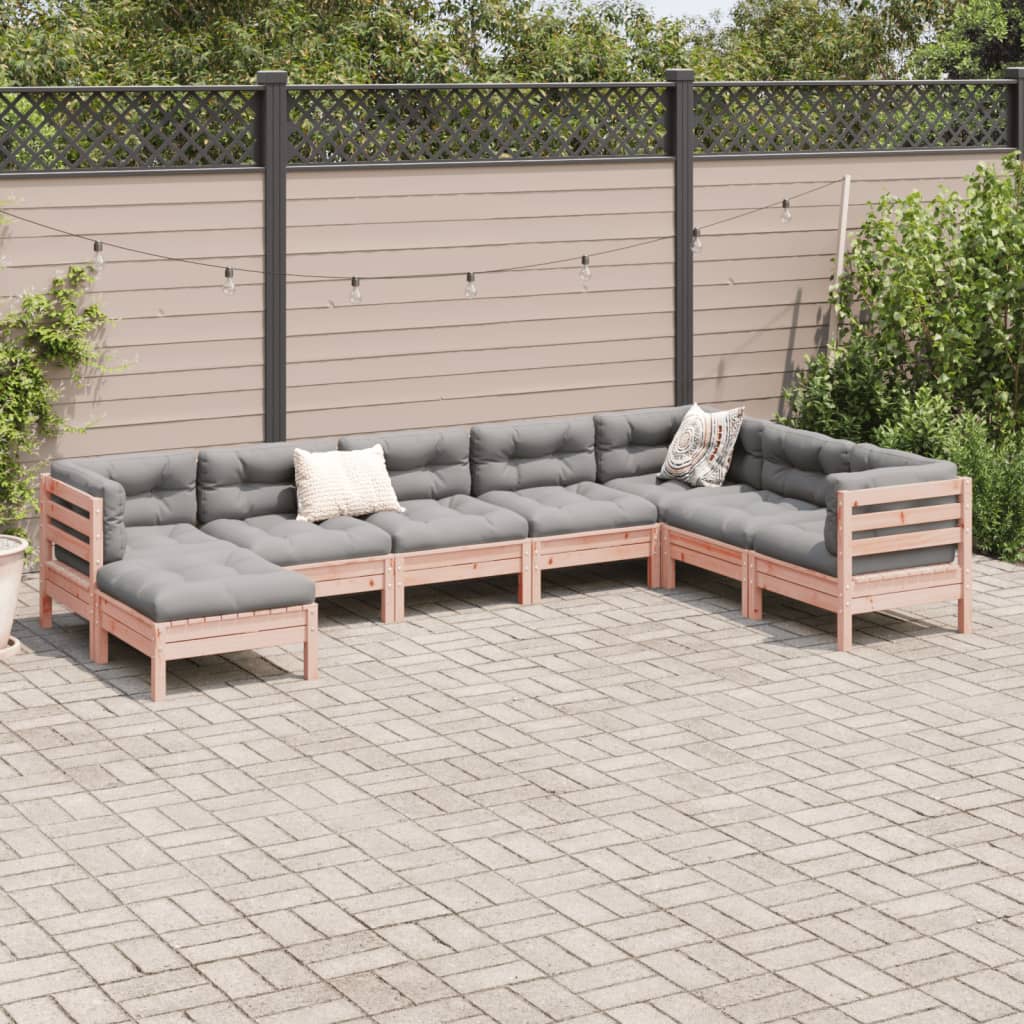 8-dijelni set vrtnih sofa s jastucima masivno drvo duglazije