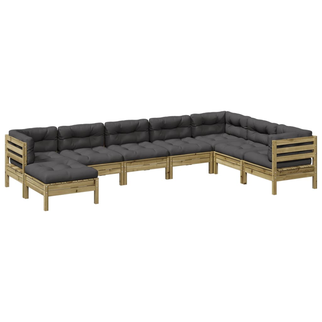 8-dijelni set vrtnih sofa s jastucima od impregnirane borovine