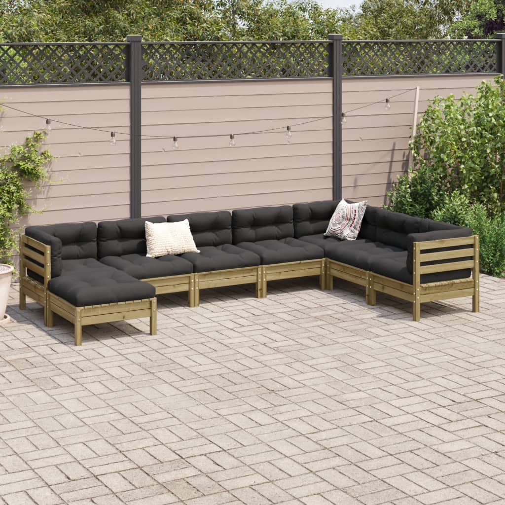 8-dijelni set vrtnih sofa s jastucima od impregnirane borovine