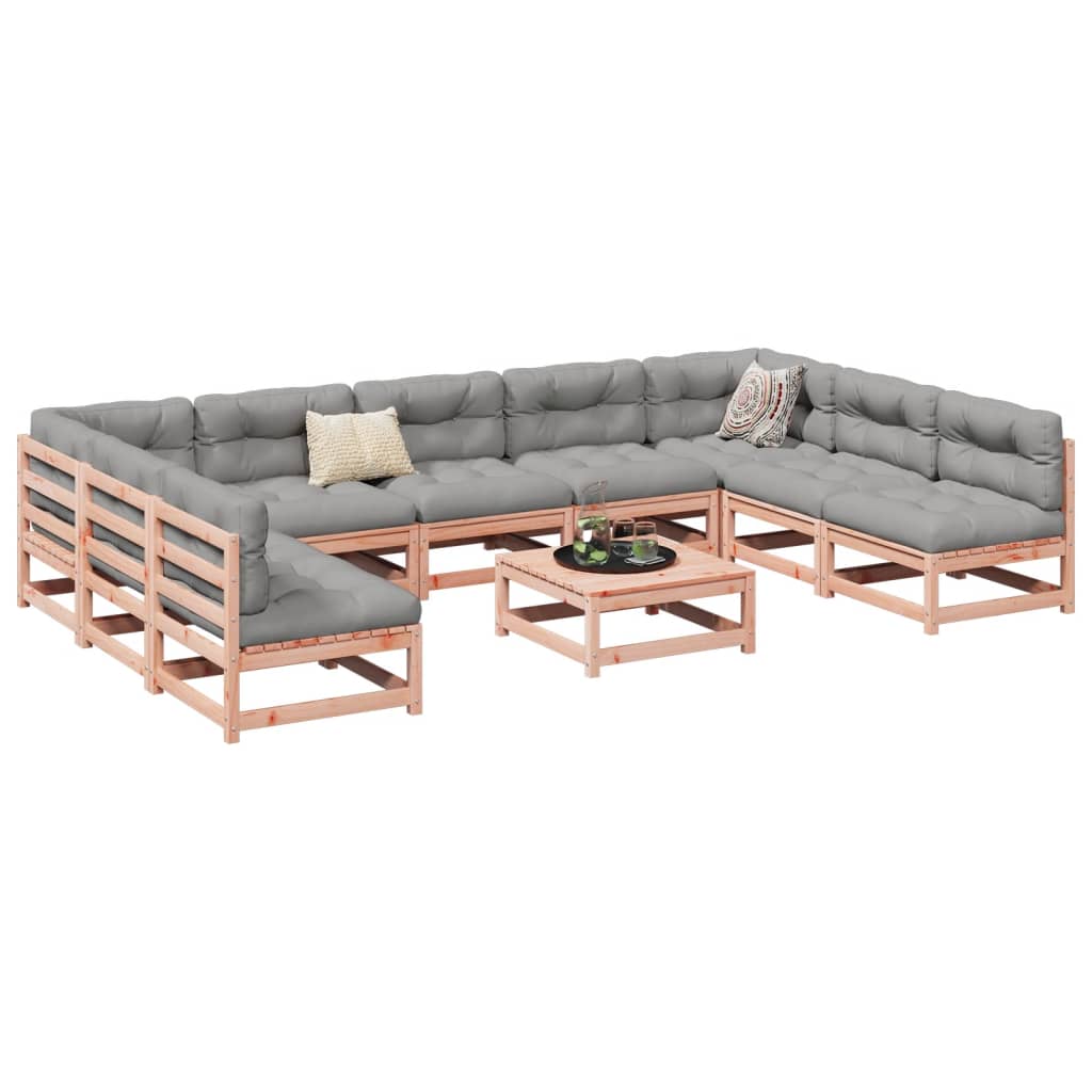 10-dijelni set vrtnih sofa od masivnog drva duglazije