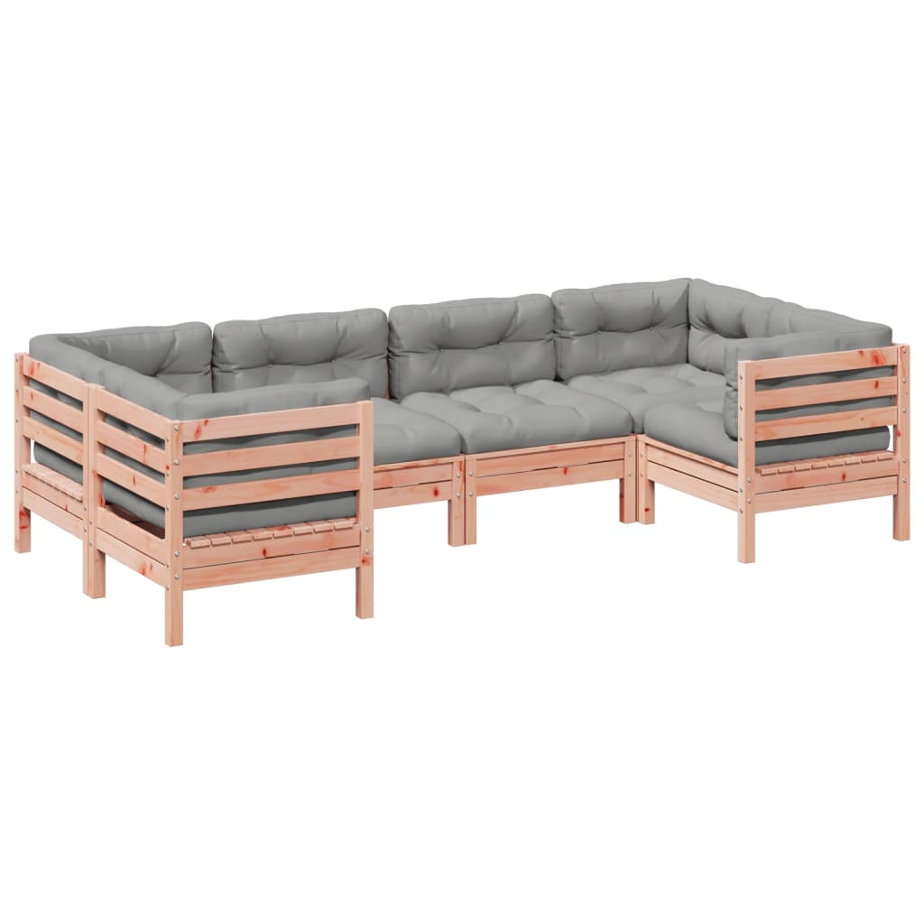 6-dijelni set vrtnih sofa od masivne duglazije s jastucima