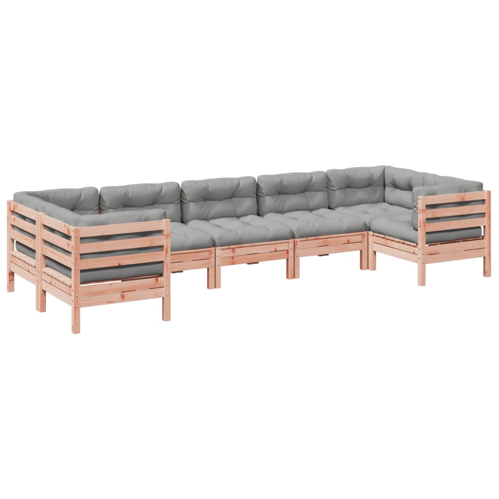 7-dijelni set vrtnih sofa s jastucima masivno drvo duglazije