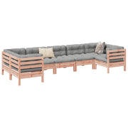 7-dijelni set vrtnih sofa s jastucima masivno drvo duglazije