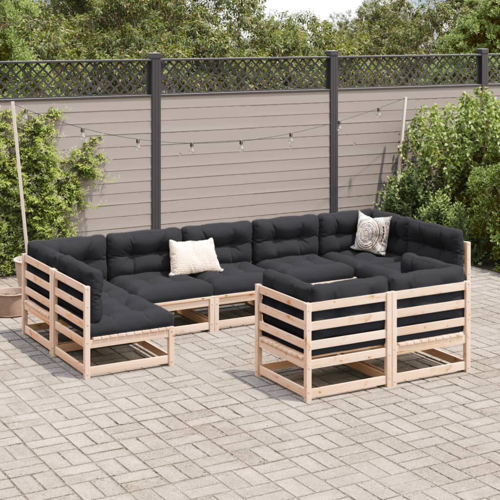 9-dijelni set vrtnih sofa od masivne borovine