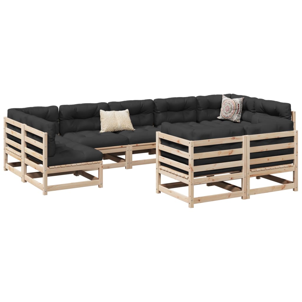 9-dijelni set vrtnih sofa od masivne borovine