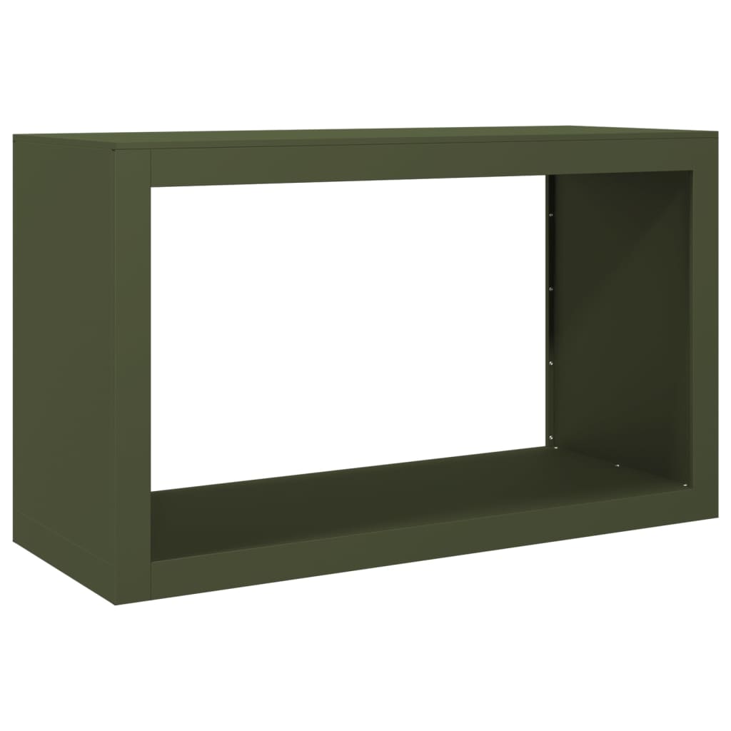 Stalak za drva za ogrjev zeleni 100x40x60 cm čelični