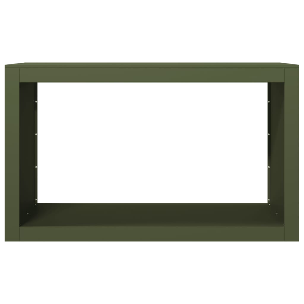 Stalak za drva za ogrjev zeleni 100x40x60 cm čelični