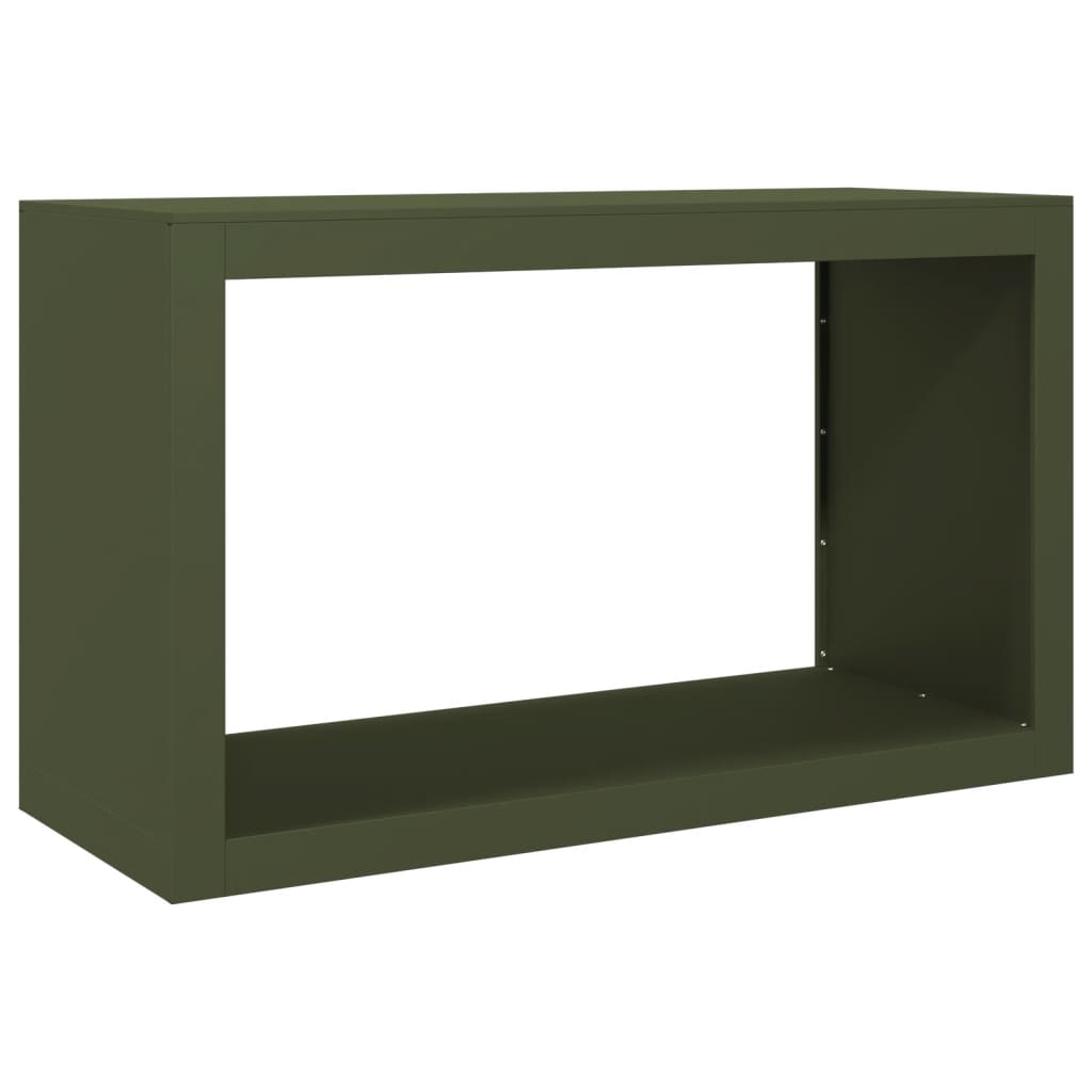 Stalak za drva za ogrjev zeleni 100x40x60 cm čelični