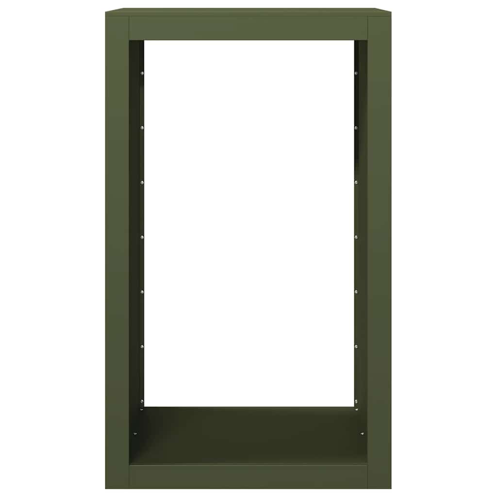 Stalak za drva za ogrjev zeleni 60x40x100 cm čelični