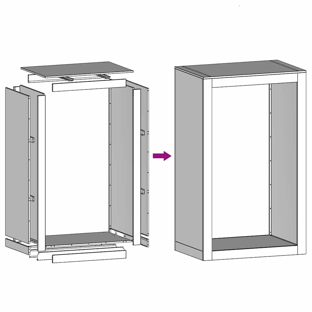 Stalak za drva za ogrjev 60x40x100 cm od pocinčanog čelika