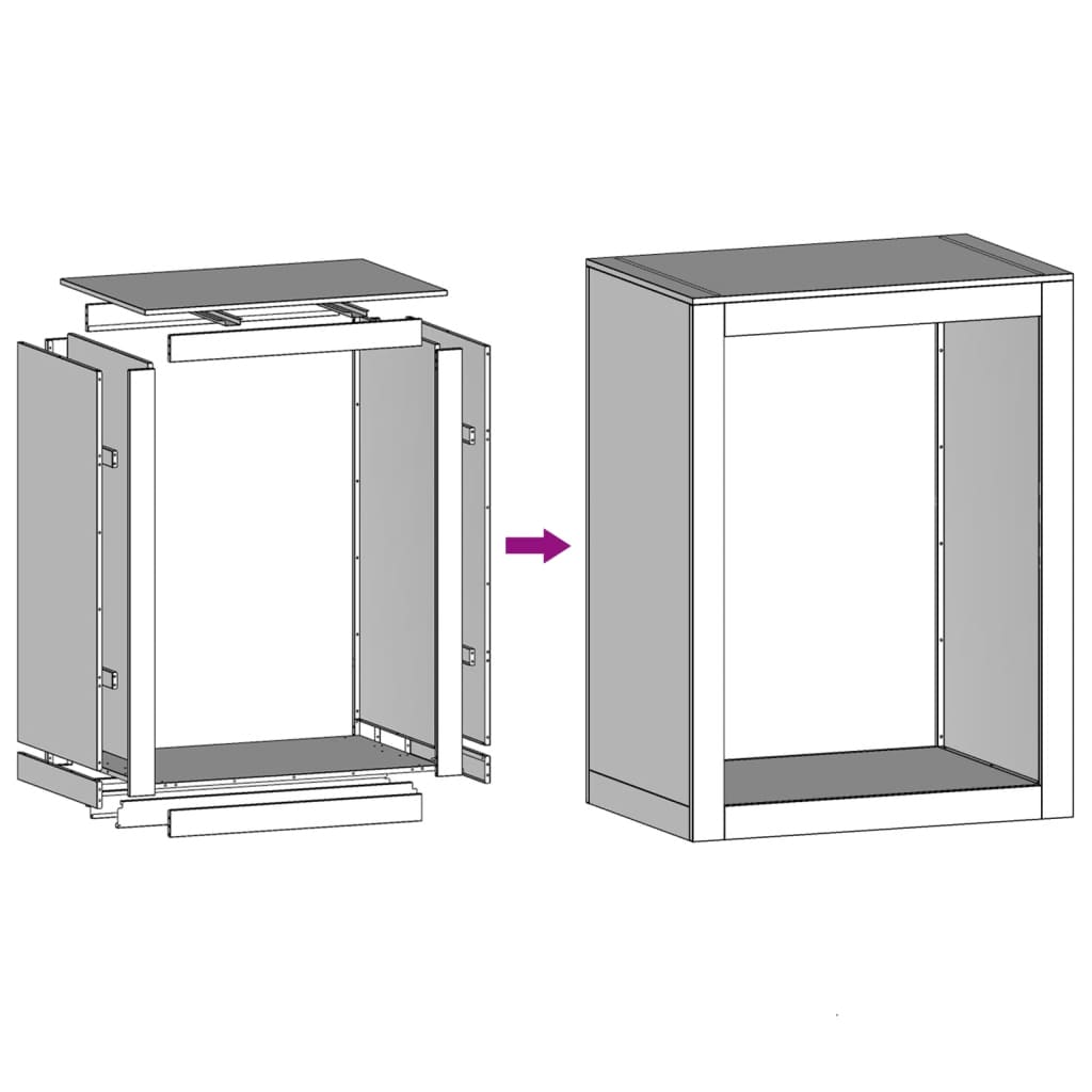 Stalak za drva za ogrjev crni 60 x 40 x 80 cm čelični