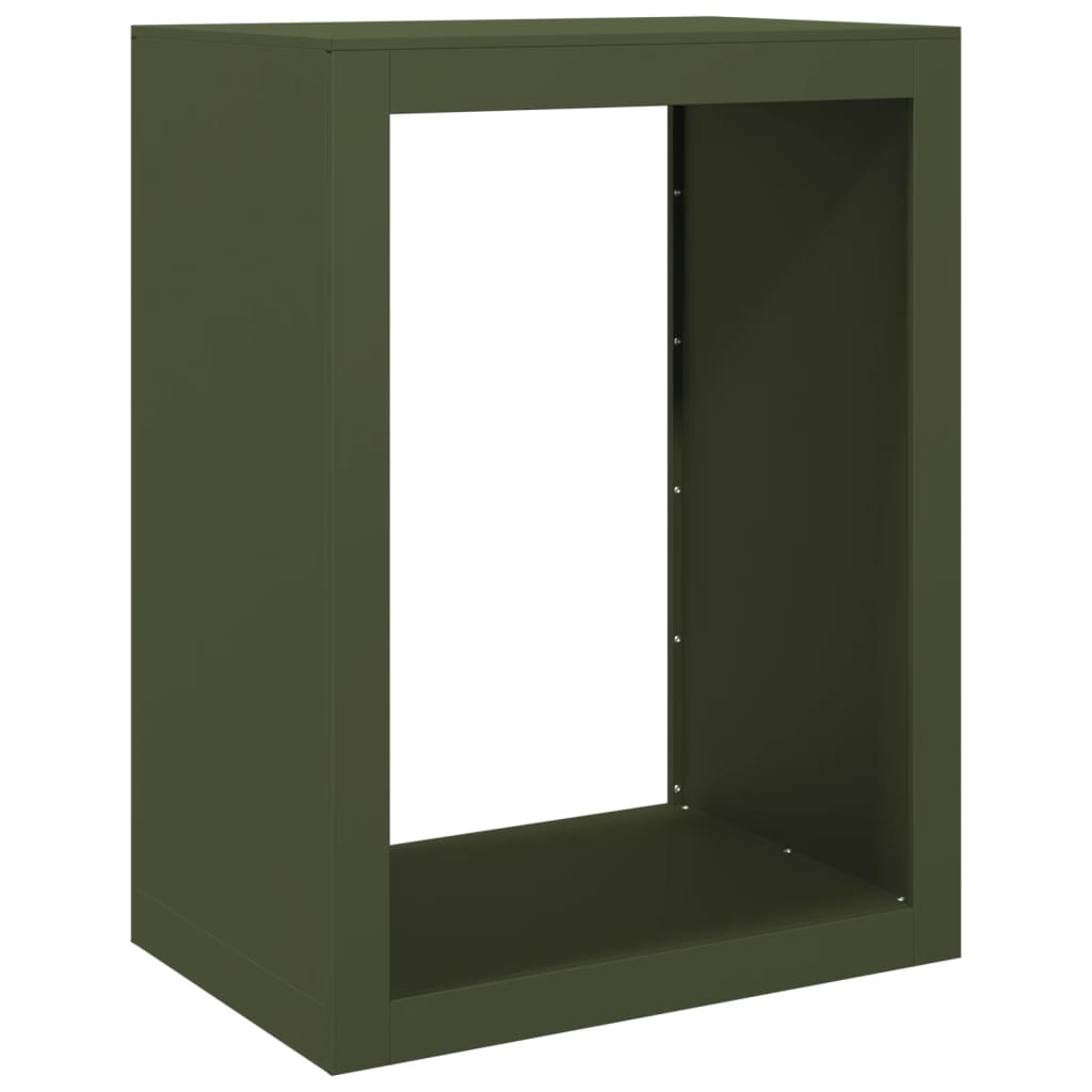 Stalak za drva za ogrjev zeleni 60x40x80 cm čelični