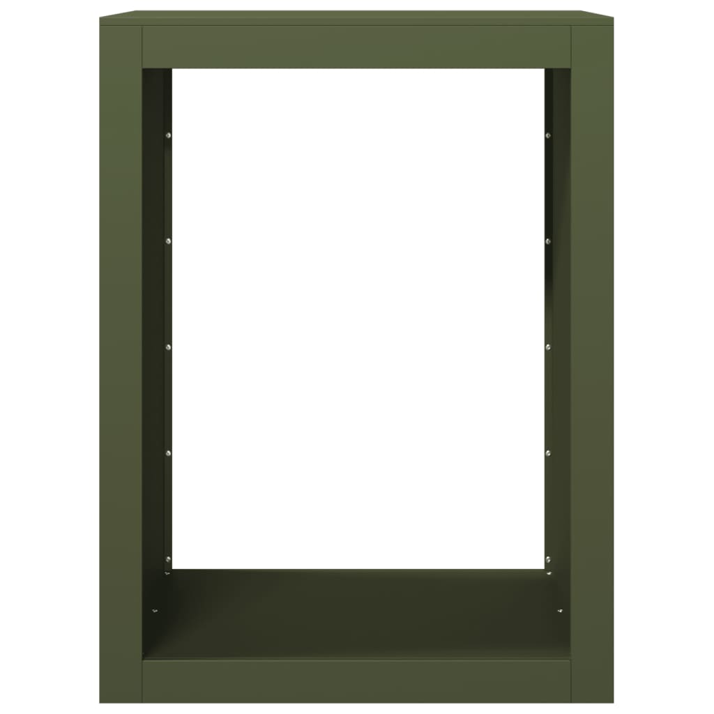 Stalak za drva za ogrjev zeleni 60x40x80 cm čelični