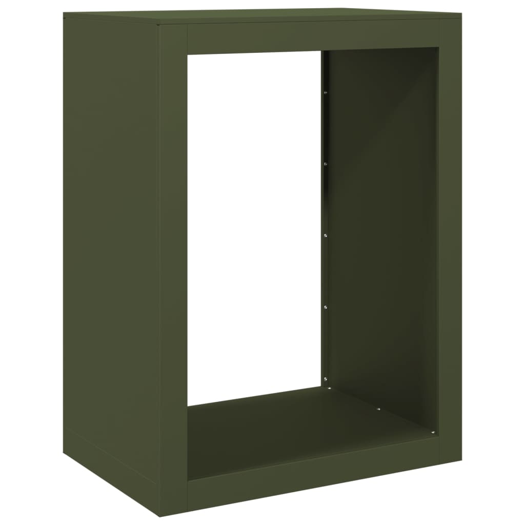 Stalak za drva za ogrjev zeleni 60x40x80 cm čelični