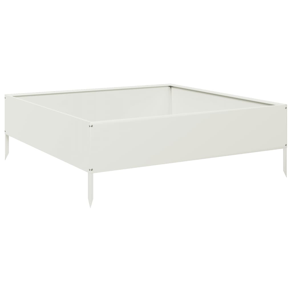 Povišena vrtna gredica bijeli 100x100x33,5 cm od čelika