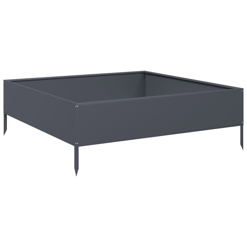 Povišena vrtna gredica antracit 100x100x33,5 cm od čelika