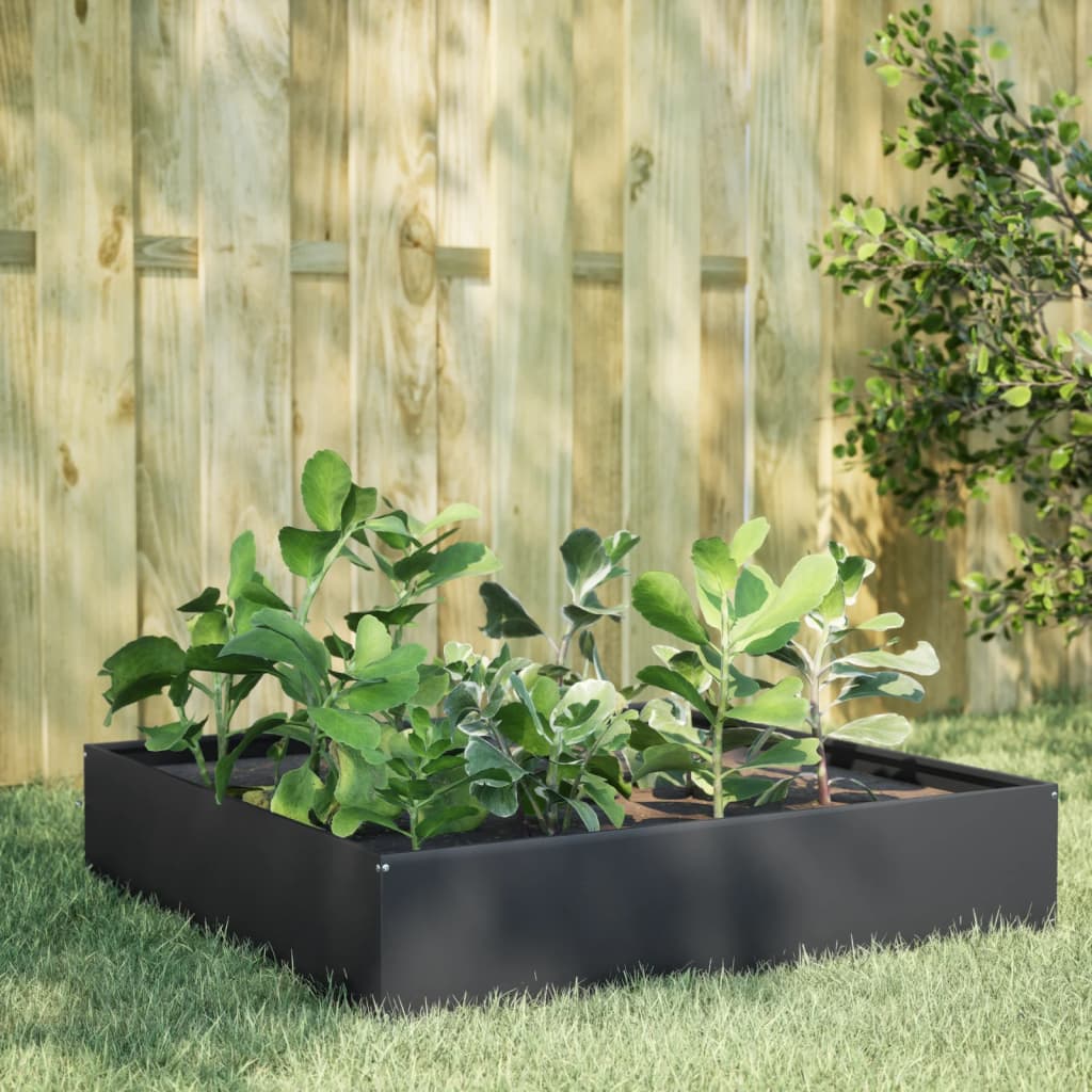 Povišena vrtna gredica antracit 100x100x33,5 cm od čelika