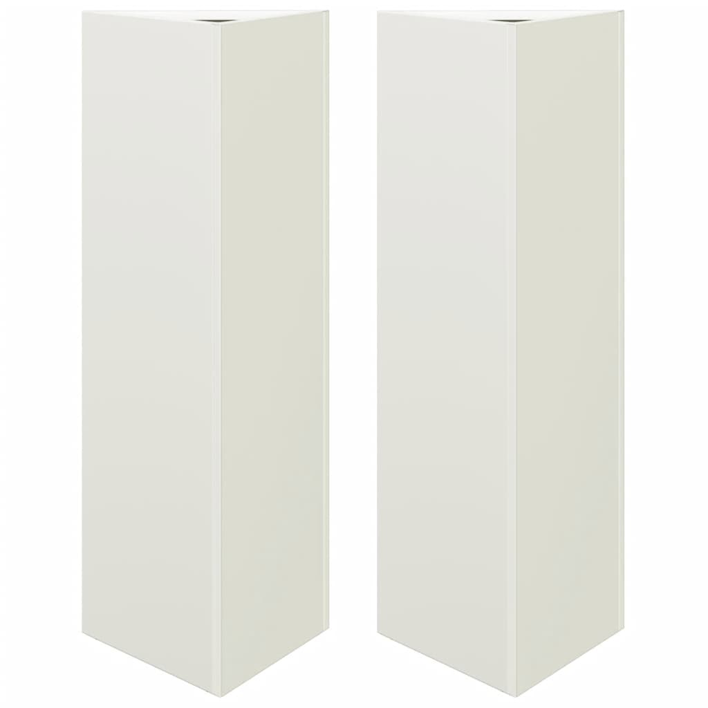 Vrtne sadilice 2 kom bijele trokutaste 30x26x75 cm čelične
