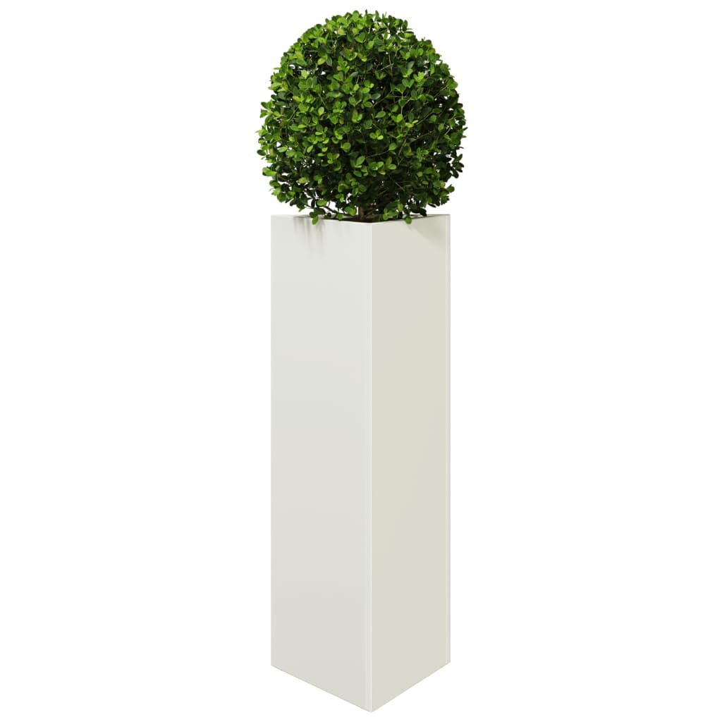 Vrtne sadilice 2 kom bijele trokutaste 30x26x75 cm čelične