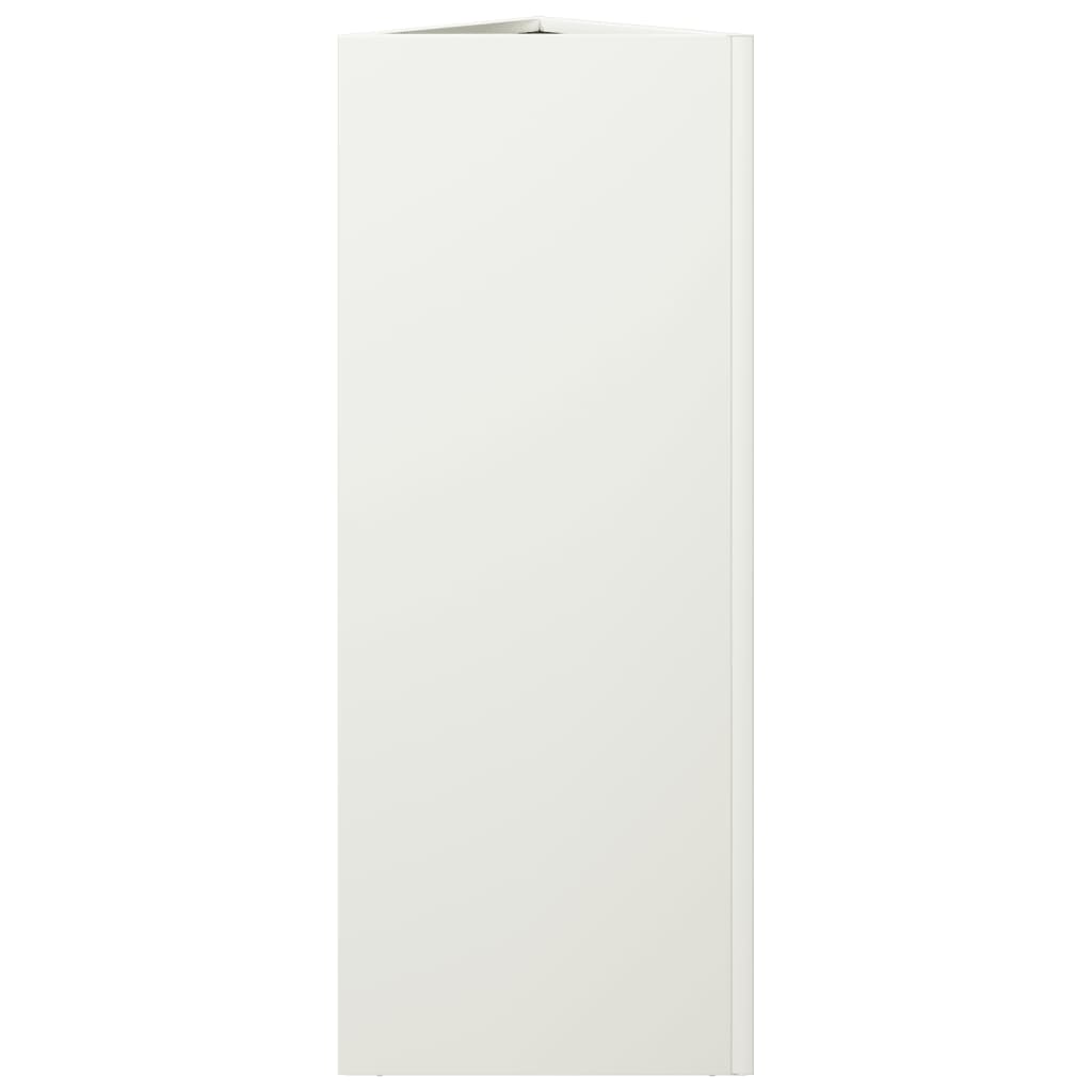 Vrtne sadilice 2 kom bijele trokutaste 30x26x75 cm čelične
